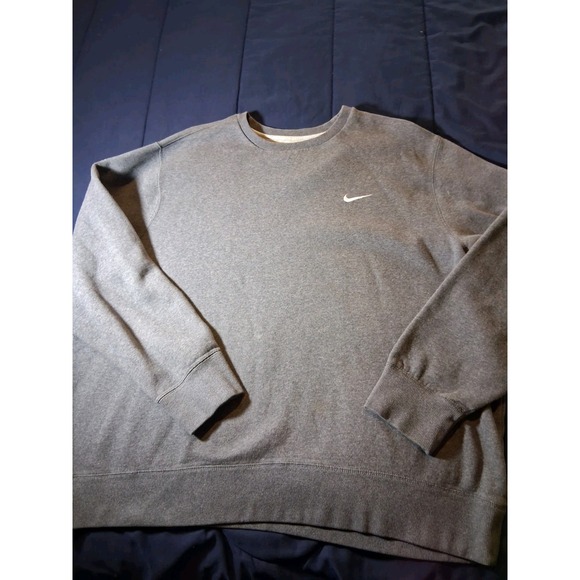 Nike Mini Swoosh Essential Crewneck Sweatshirt Dark Gray Men's Size 3XL - Picture 1 of 6